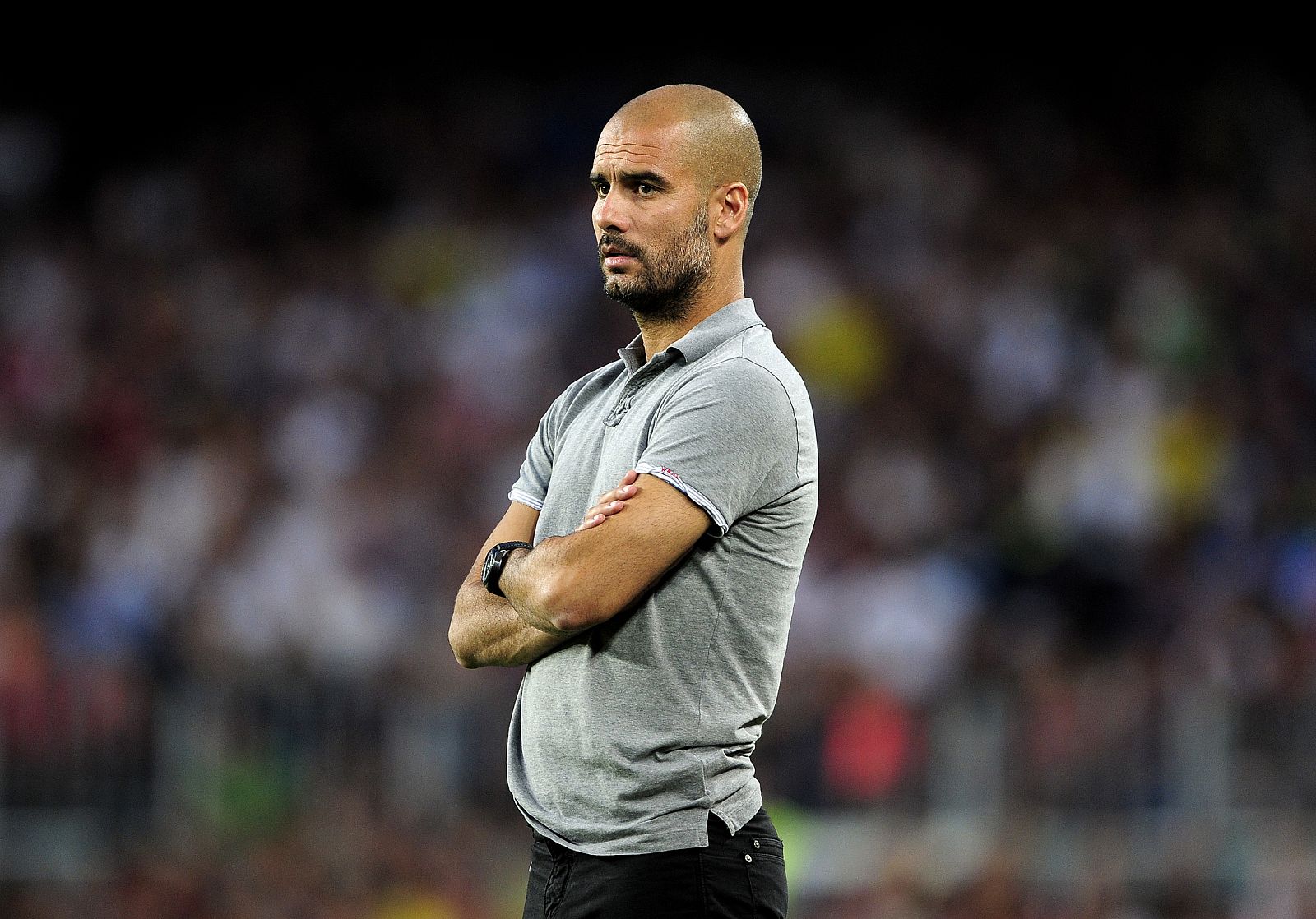 El técnico del Barcelona, Pep Guardiola, durante el trofeo Joan Gamper