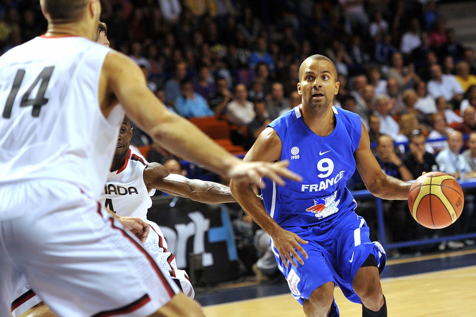 Tony Parker, en un partido preparatorio de Francia.