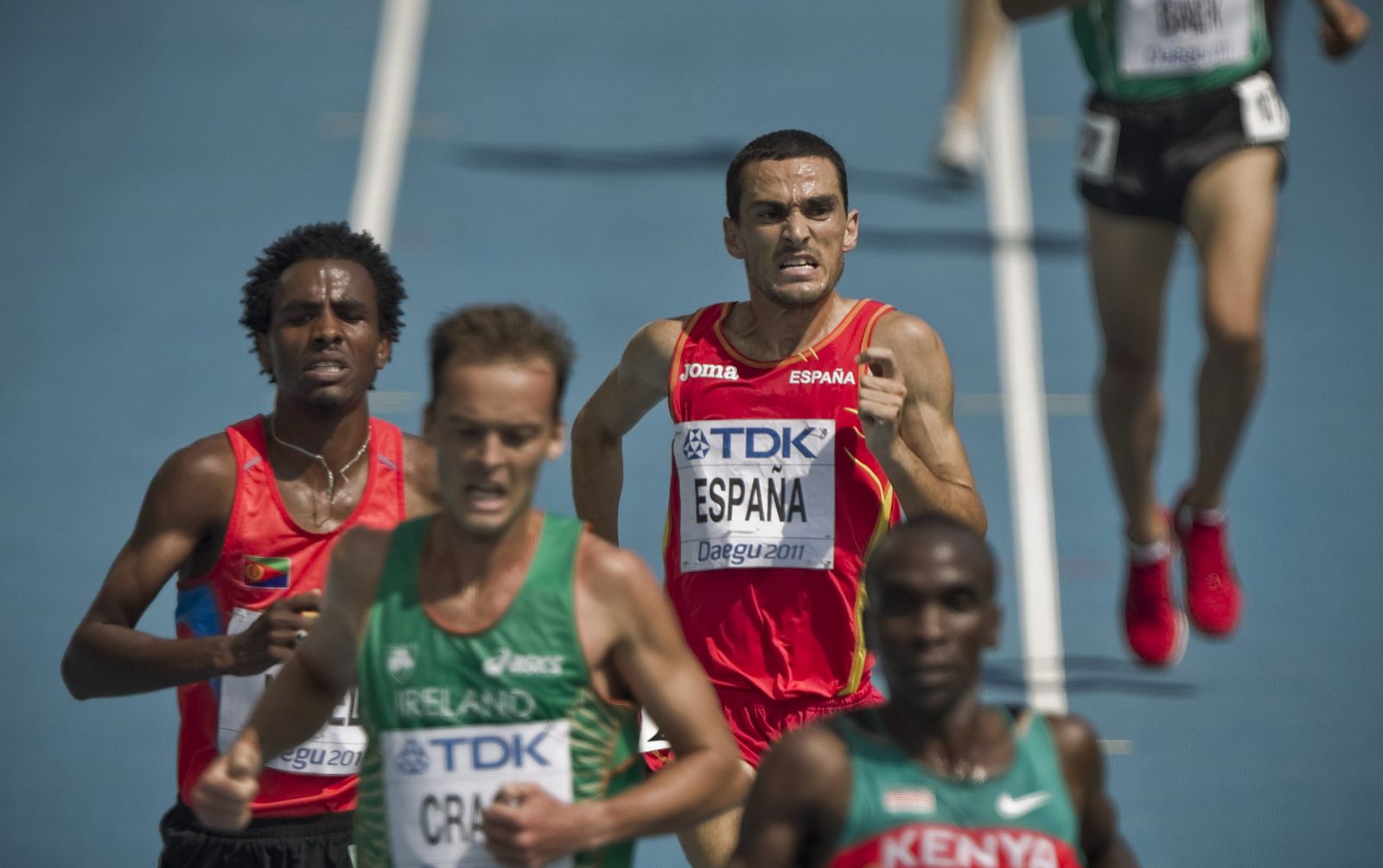 El atleta español Jesús España en la prueba de 5000 metros durante los Mundiales de atletismo en Daegu (Corea del Sur).