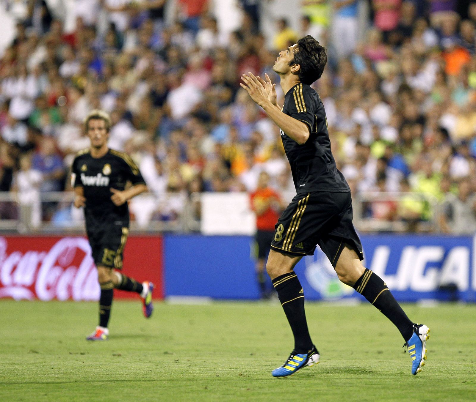 El brasileño Kaká celebra su gol de la pasada jornada en Zaragoza