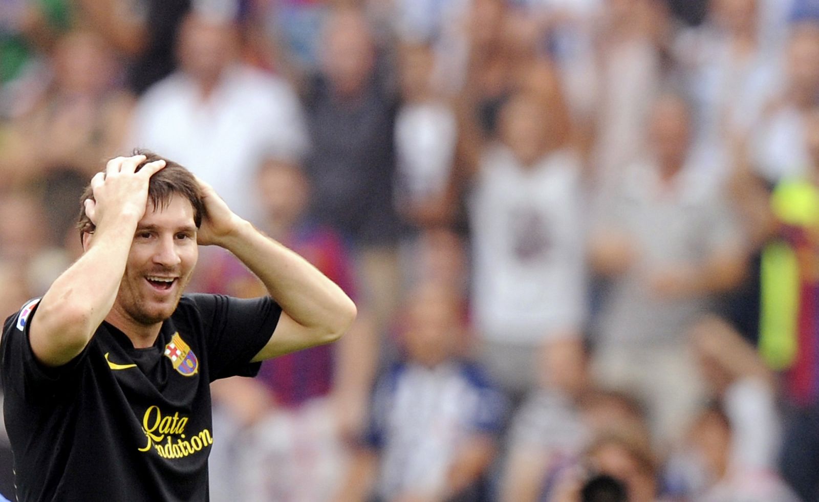 Lionel Messi durante el encuentro de Liga del Barça en Anoeta.