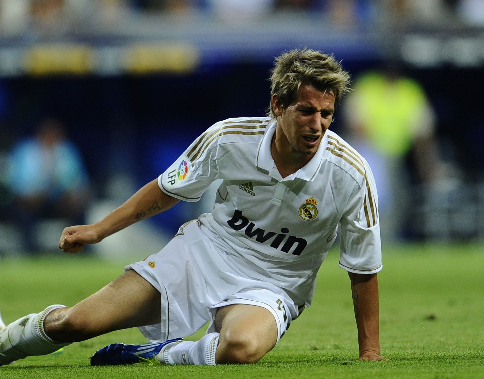 Fabio Coentrao se lesionó durante el partido contra el Levante.