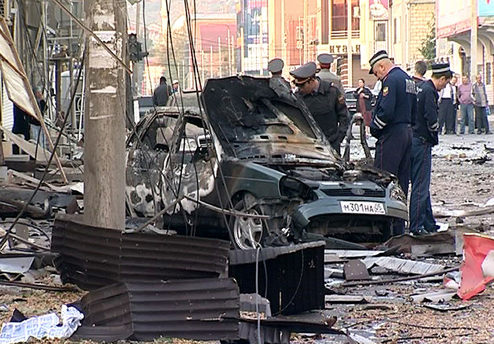 Lugar del atentado con bomba en Majachkalá, capital de Daguestán