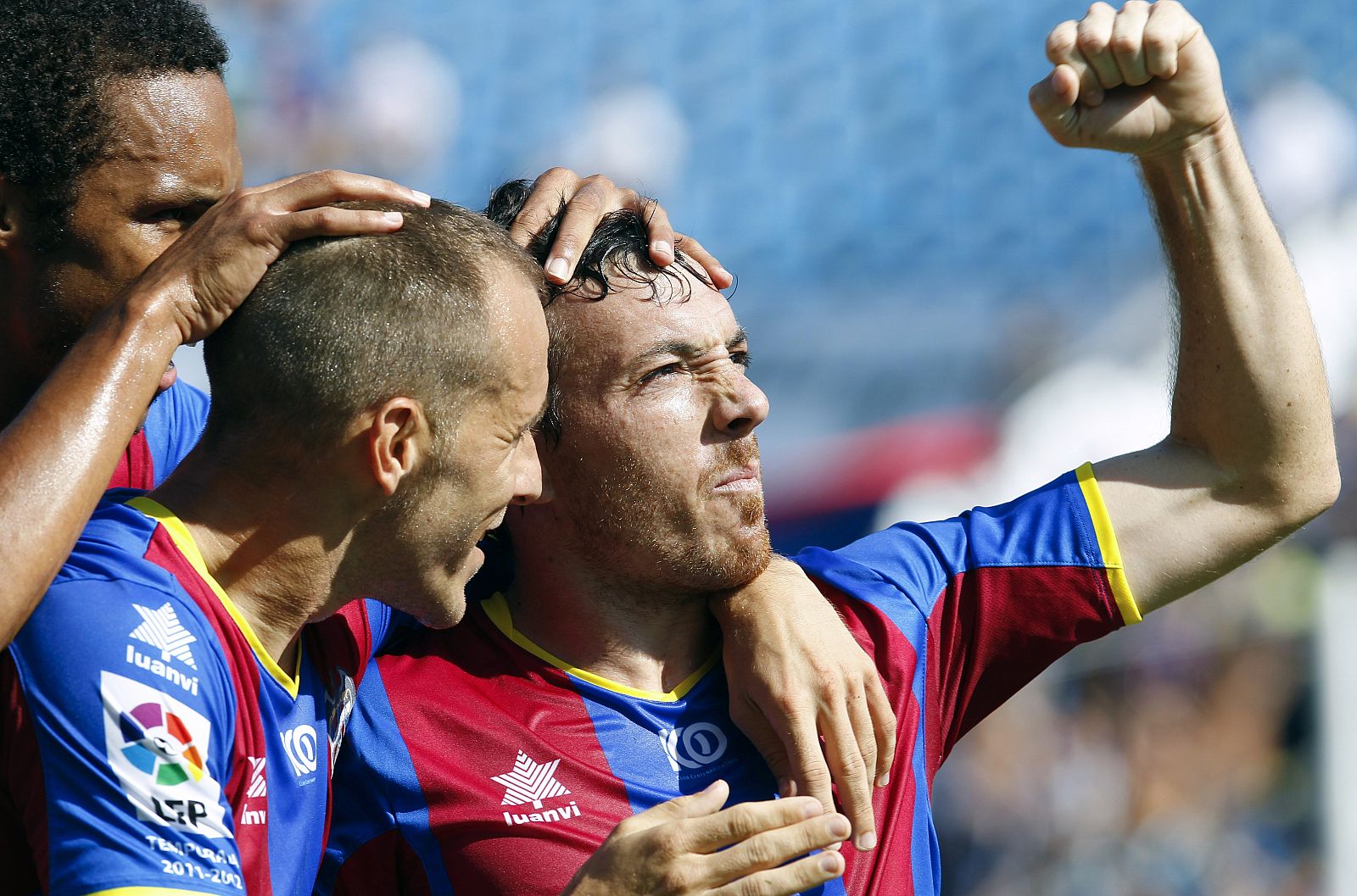 Los jugadores del Levante celebran un gol esta temporada.