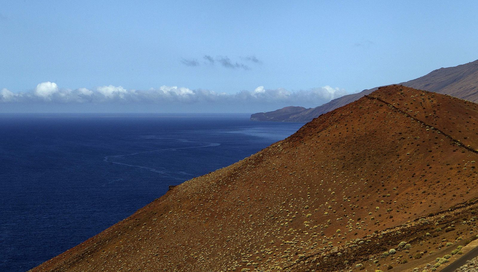 A general view shows a 'El mar de las calmas' on the south coast of the Canary Island of El Hierro