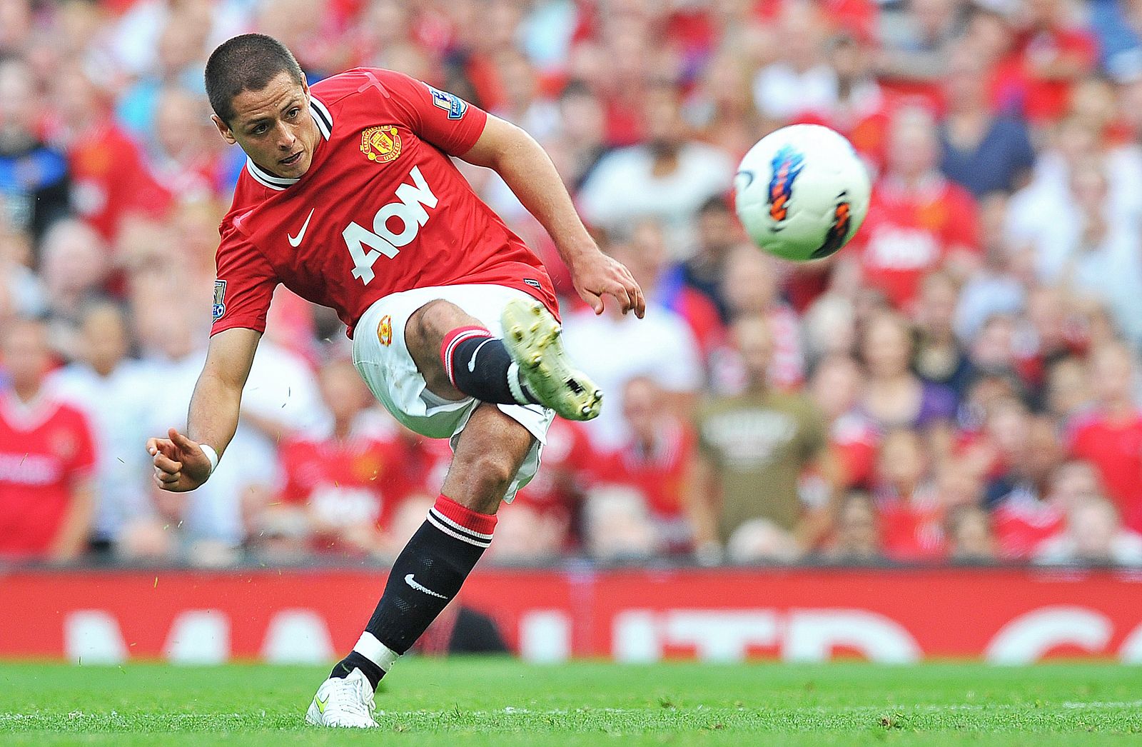 'Chicharito' Hernández, en un partido con el Manchester United.