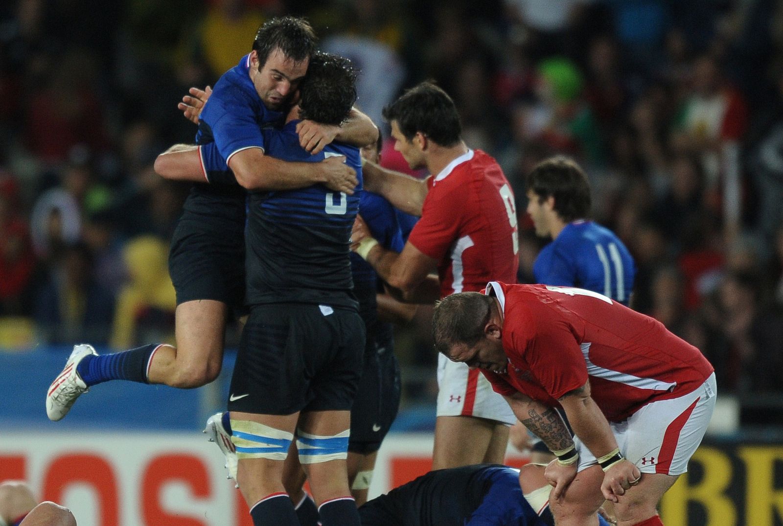 Los jugadores franceses celebran el pase a la final.