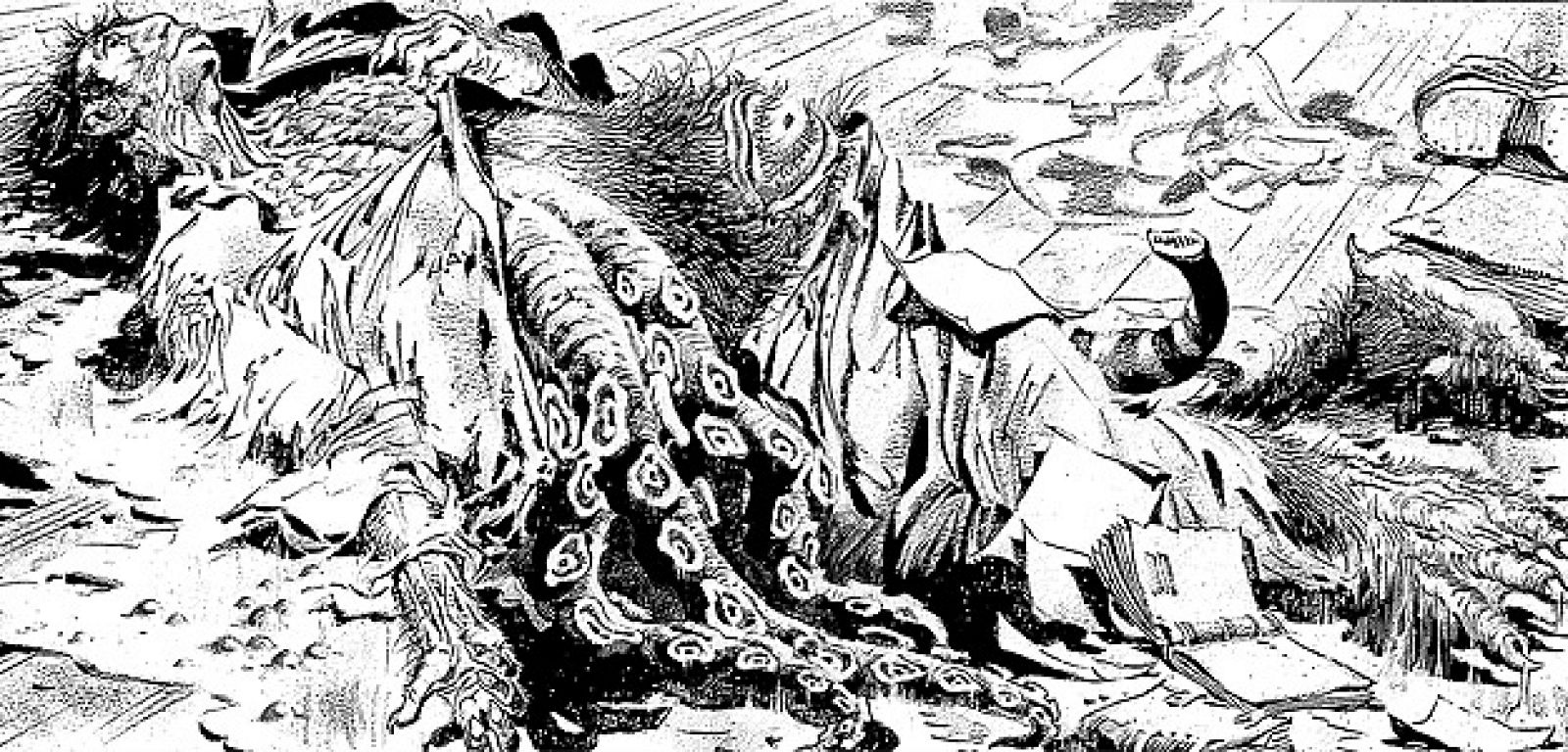 Viñeta de 'Los mitos de Cthulhu', de H.P. Lovecraft y Alberto Breccia