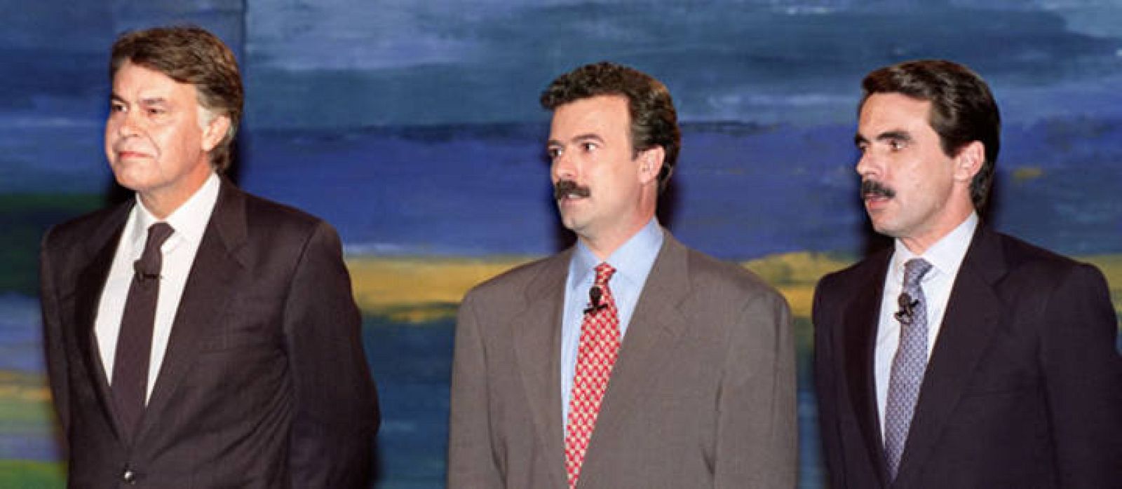 Primer debate televisado entre Felipe González y José María Aznar en 1993.