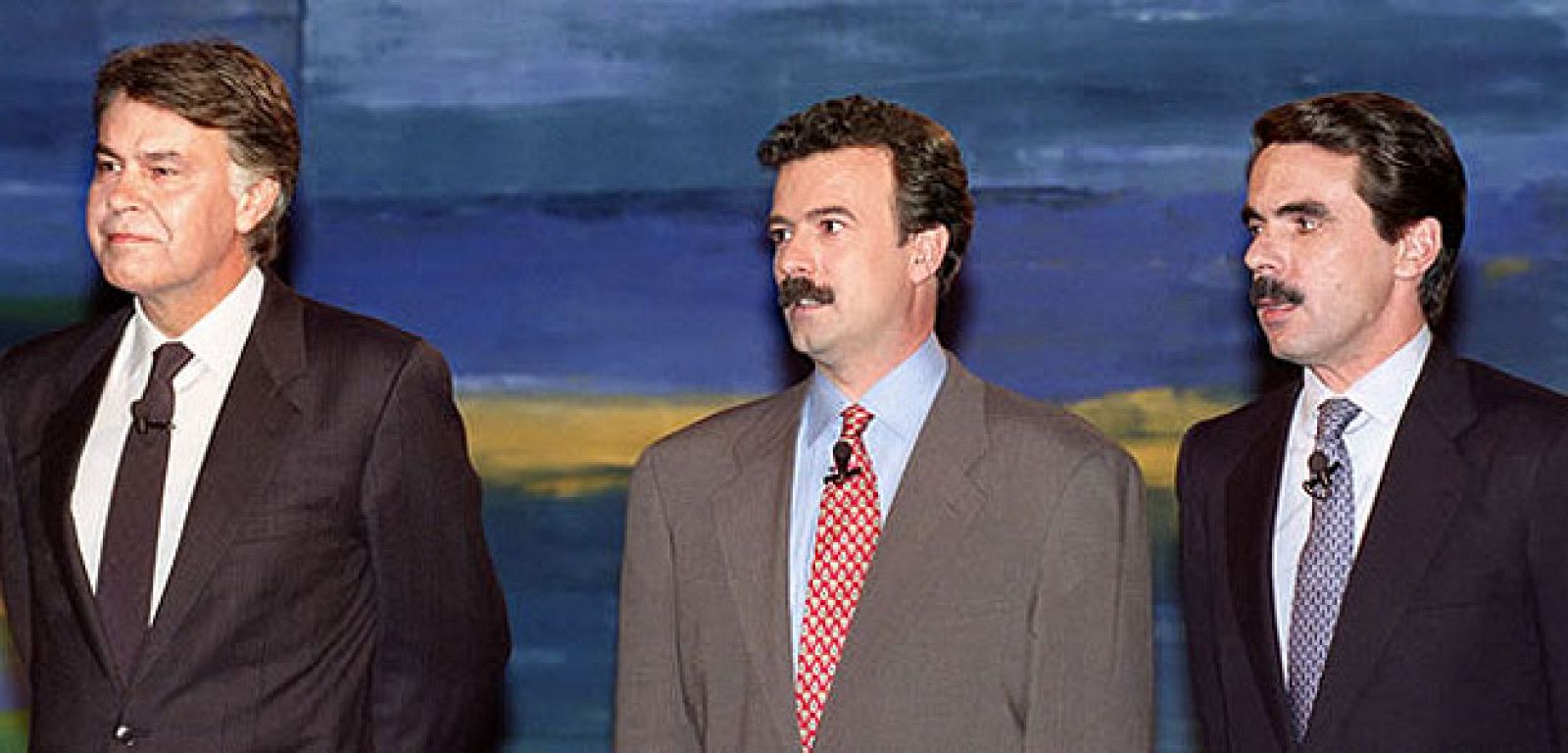 Primer debate televisado entre Felipe González y José María Aznar en 1993.