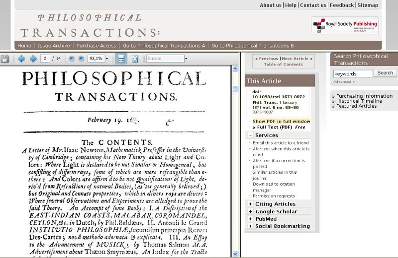 Entre los archivos históricos, el primer 'paper' de Isaac Newton