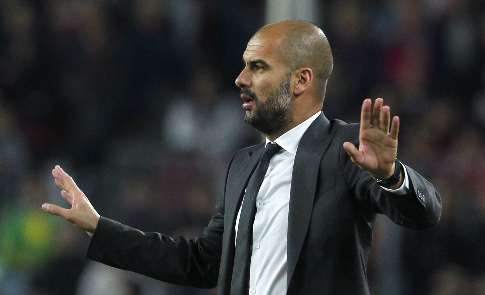 Guardiola, en un momento del choque contra el Mallorca.