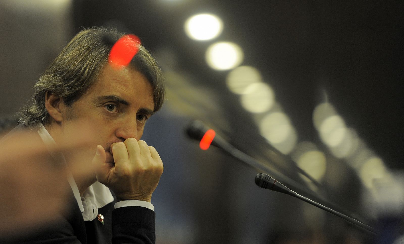 Roberto Mancini, en rueda de prensa en Valencia en la víspera del partido entre el Villarreal y el Manchester City.