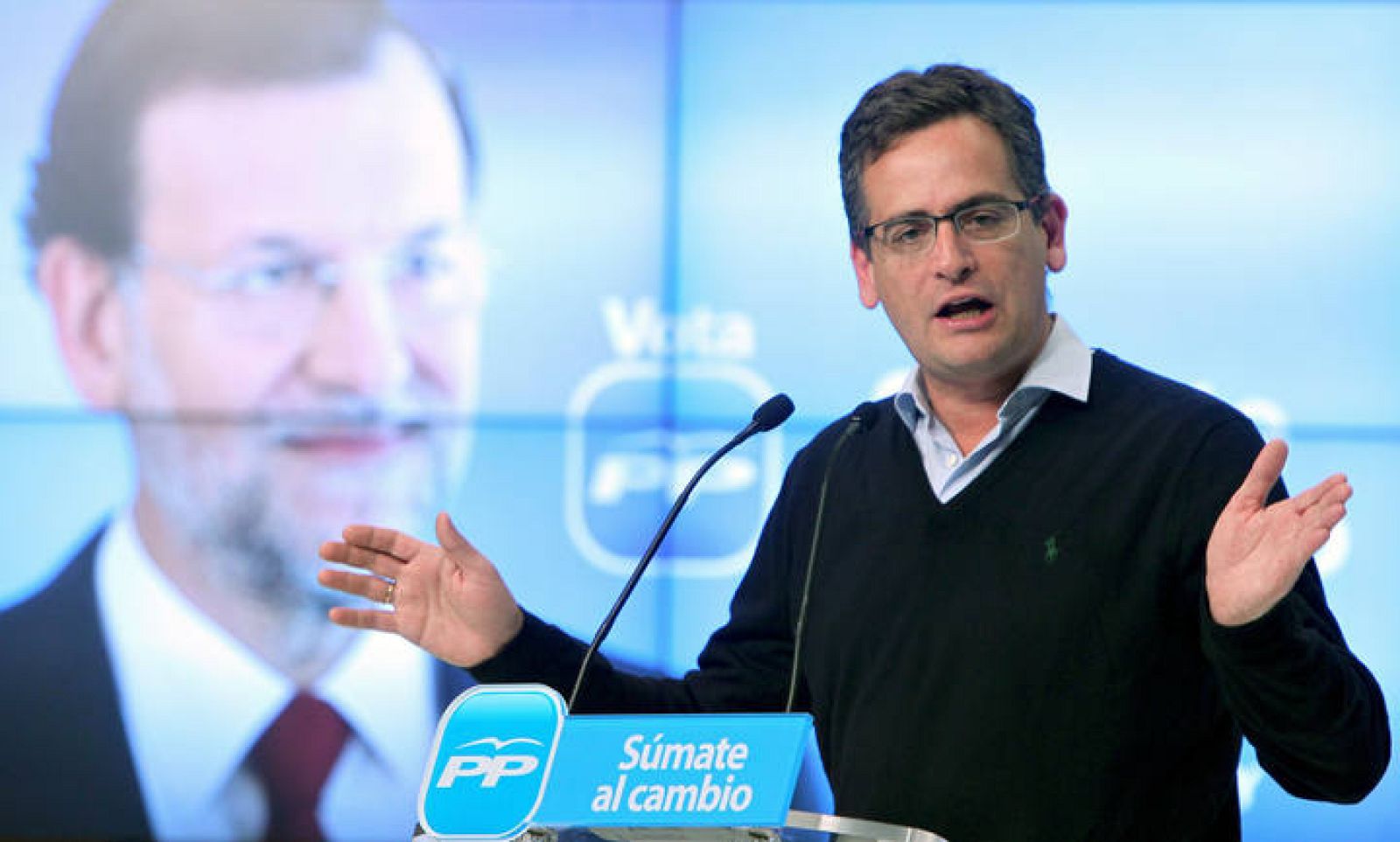 El presidente del PP vasco, Antonio Basagoiti, durante un mitin en el Kursaal en San Sebastián.