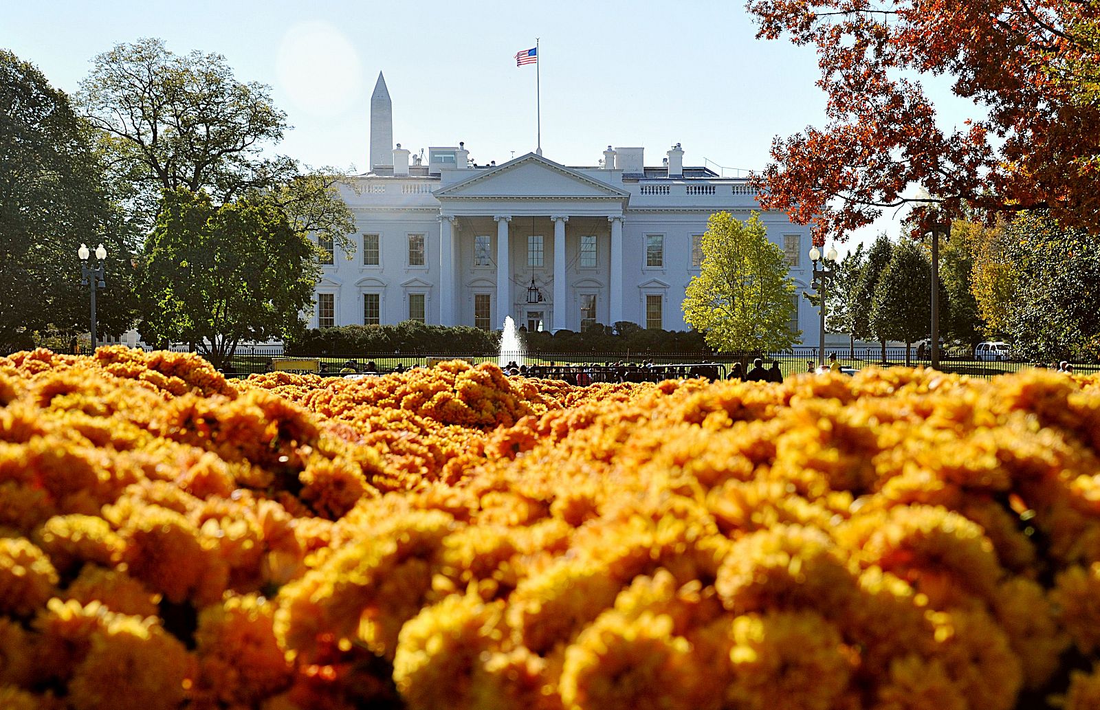 Imagen de archivo del otoño en la Casa Blanca.