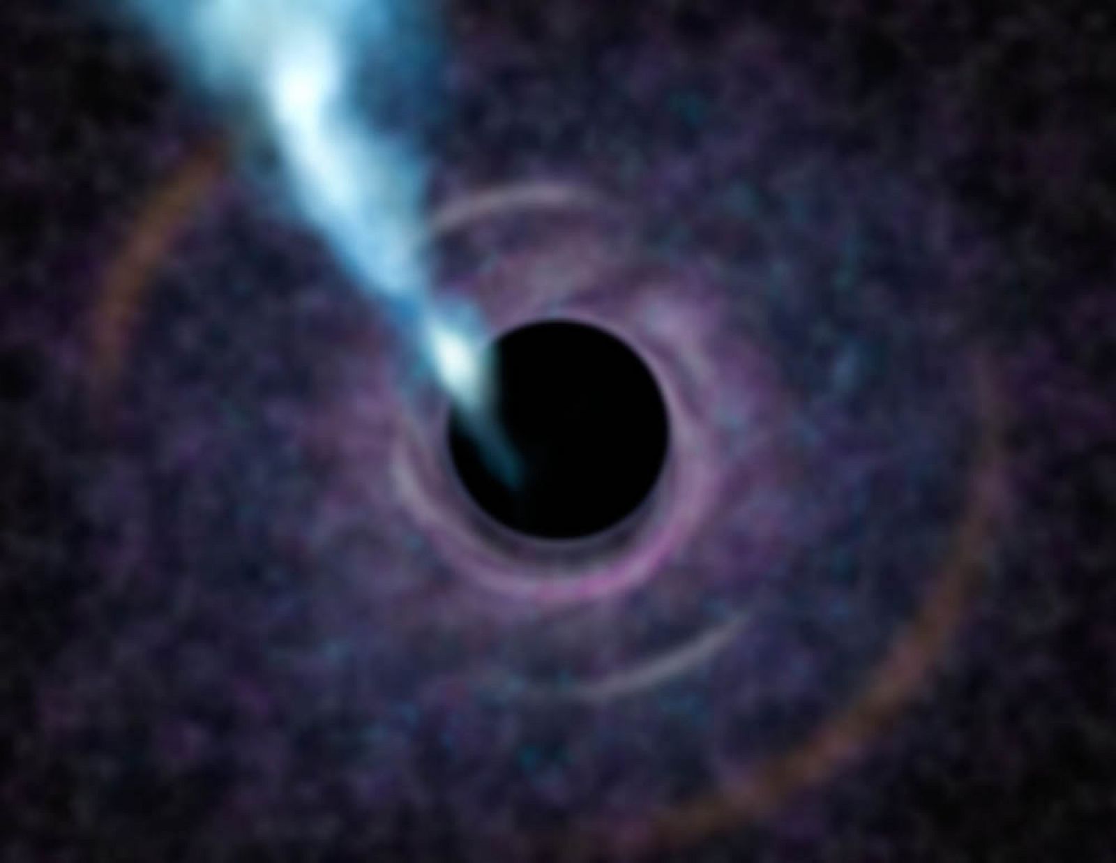 Recreación artística de un agujero negro. Hasta el momento el encontrado en la galaxia M87 era el más grande que se conocía.