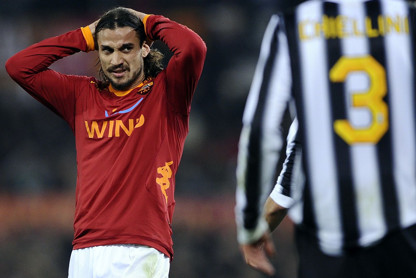 Osvaldo, del AS Roma, durante el partido contra la Juventus