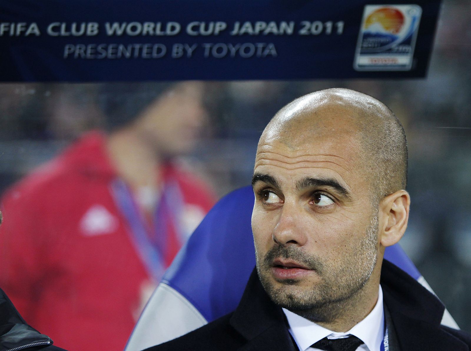 El entrenador Pep Guardiola durante el partido de semifinales del Mundialito contra el Al Sadd catarí.