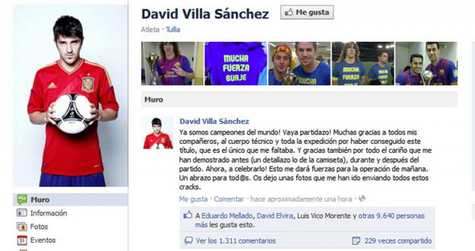 Facebook de David Villa