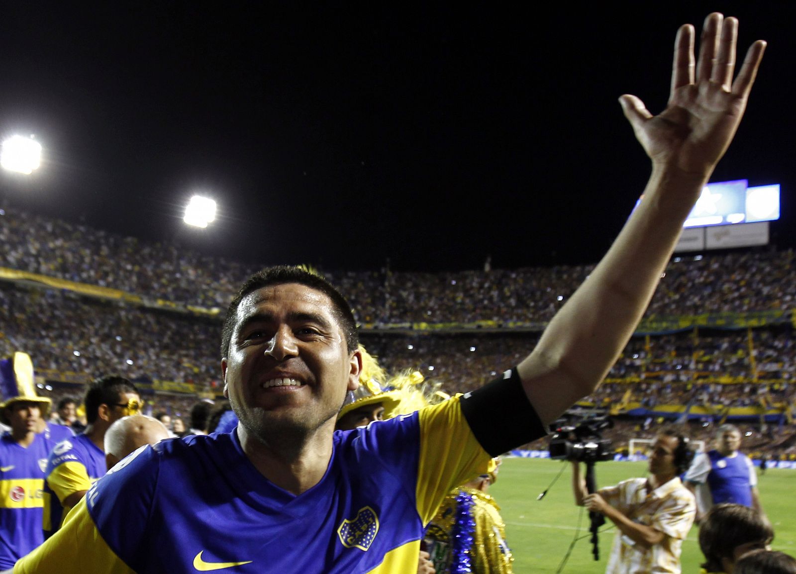 Riquelme, en la celebración del Torneo Apertura argentino conquistado por Boca Juniors.