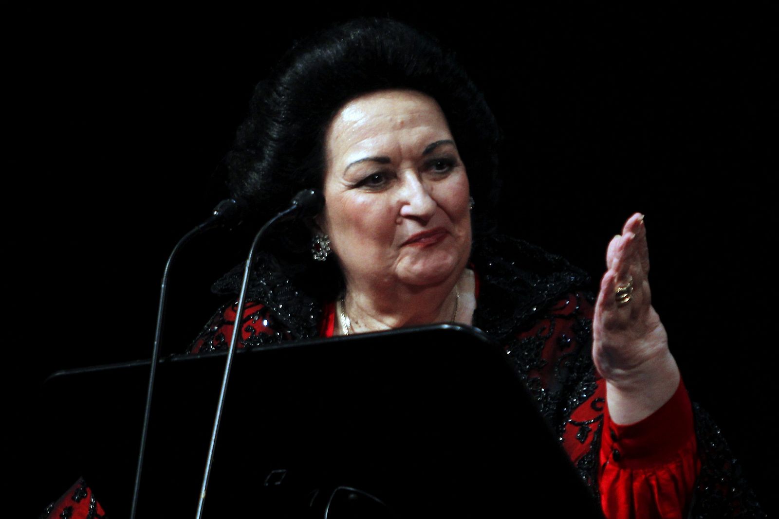 Montserrat Caballe, durante el homenaje que recibió el pasado año con motivo del medio siglo de su debut en el teatro.