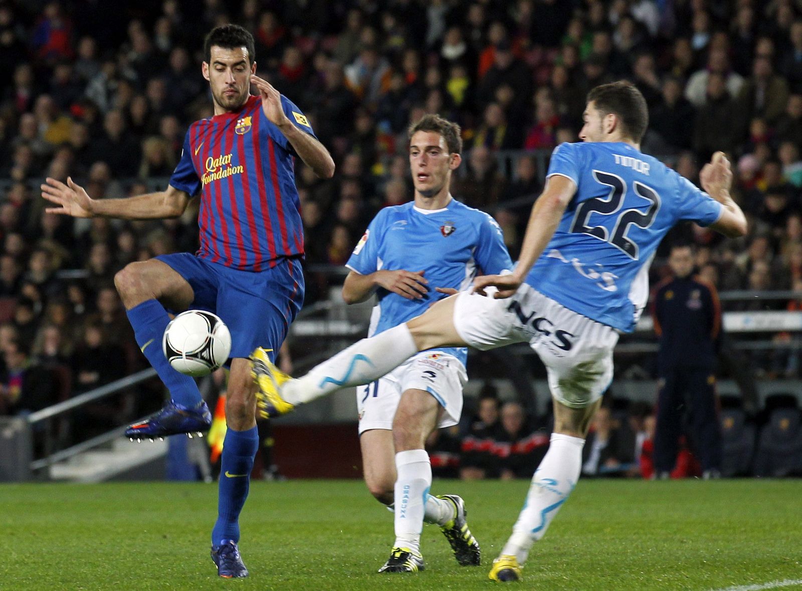 El jugador del Barça Sergio Busquets, en el partido contra Osasuna.