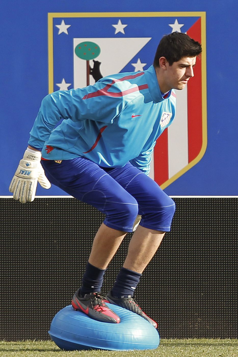 El belga Thibaut Courtois, portero del Atlético de Madrid, en un entrenamiento.