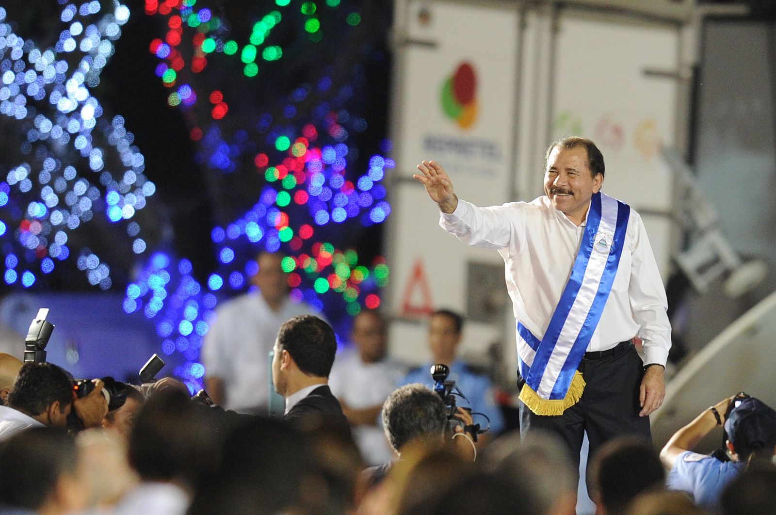 Daniel Ortega en su toma de posesión para un tercer mandato (segundo consecutivo) en 2012.