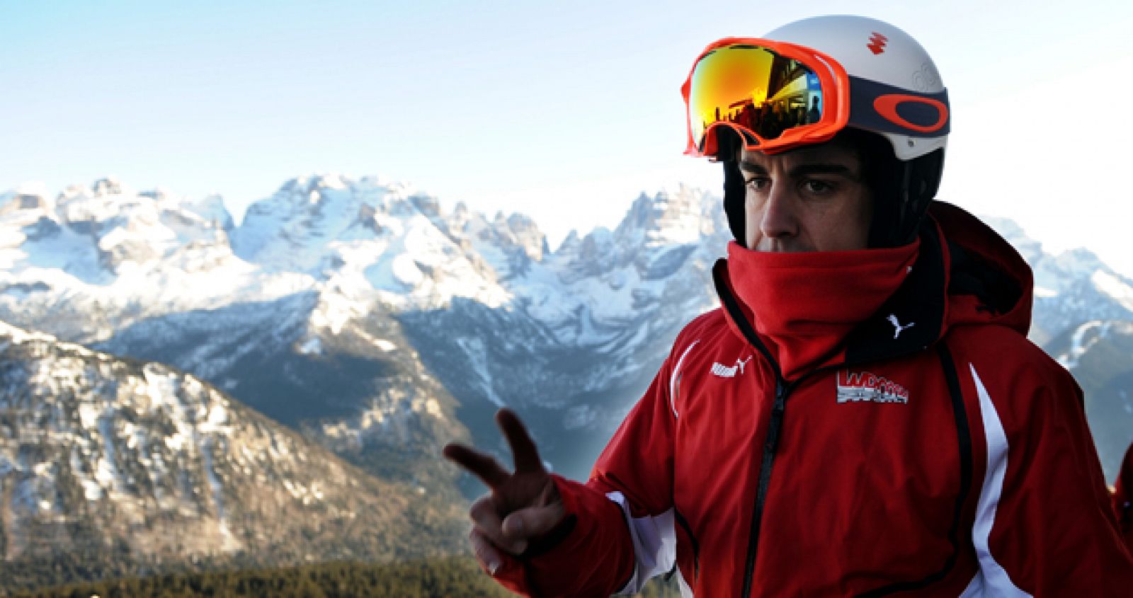 Fernando Alonso en la la estación italiana de Madonna di Campiglio donde Ferrari realiza la pretemporada.