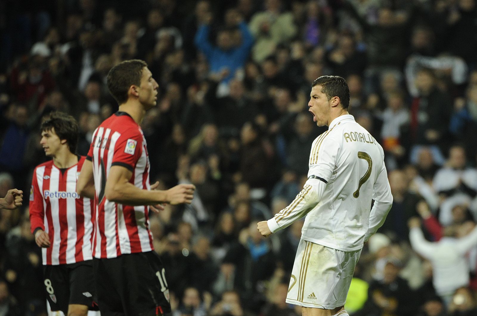 Cristiano Ronaldo celebra su primer gol ante el Athletic Club.