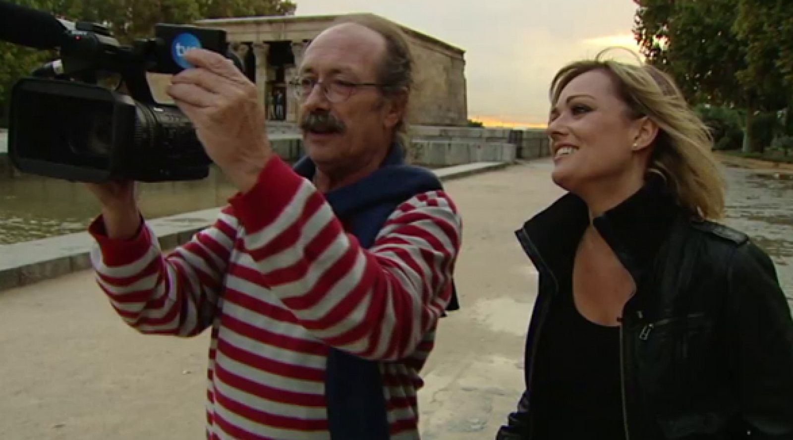 Con Manchego, en el templo de Debod, en Madrid