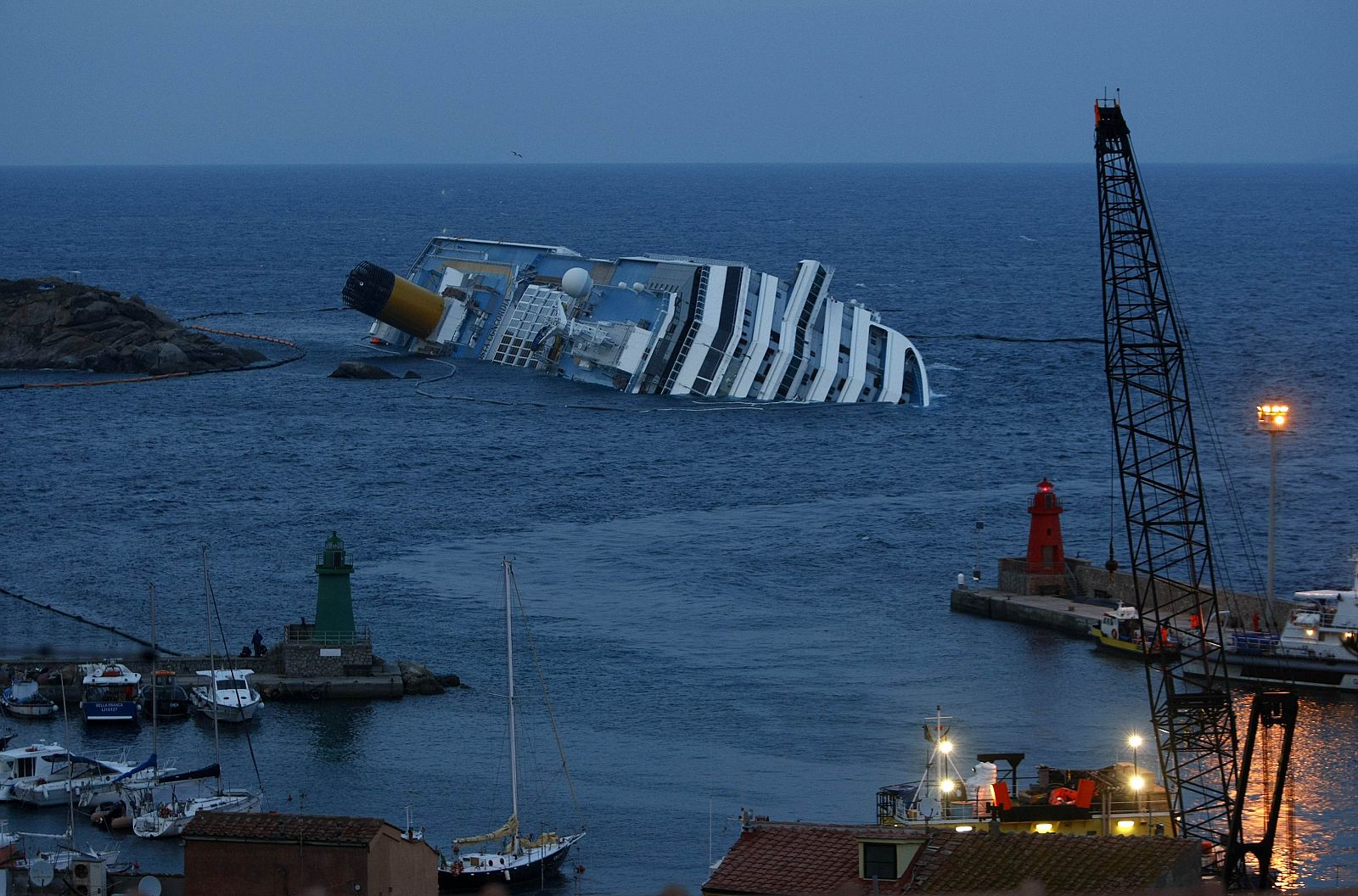 Imagen de la situación actual del Costa Concordia