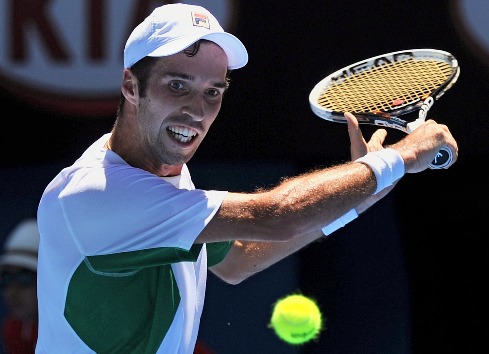 Mikhail Kukushkin, en su partido de octavos del Open de Australia contra Andy Murray