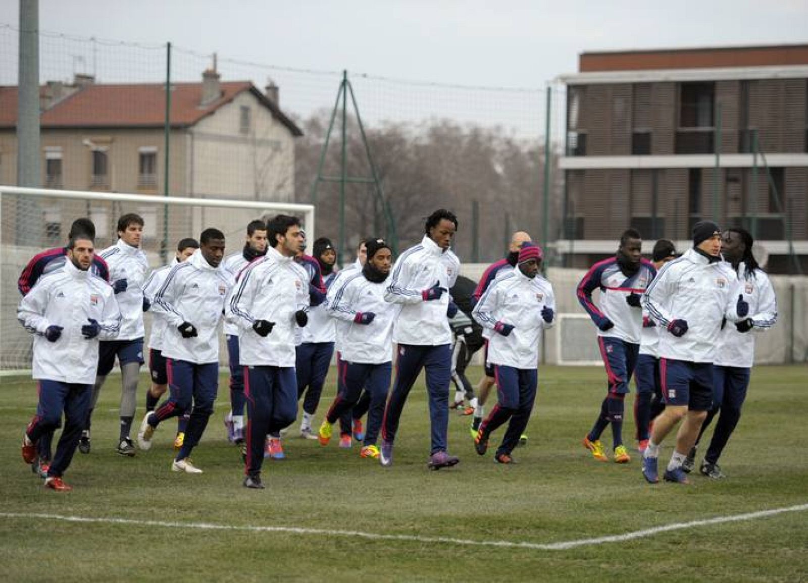 El Olympique de Lyon, en un entrenamiento previo al partido