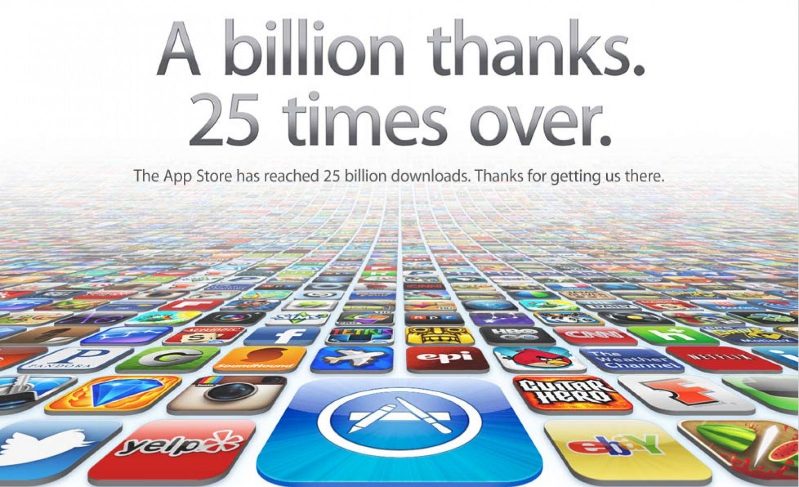 Apple ha anunciado  que más de 25.000 millones de apps han sido ya descargadas de su App Store