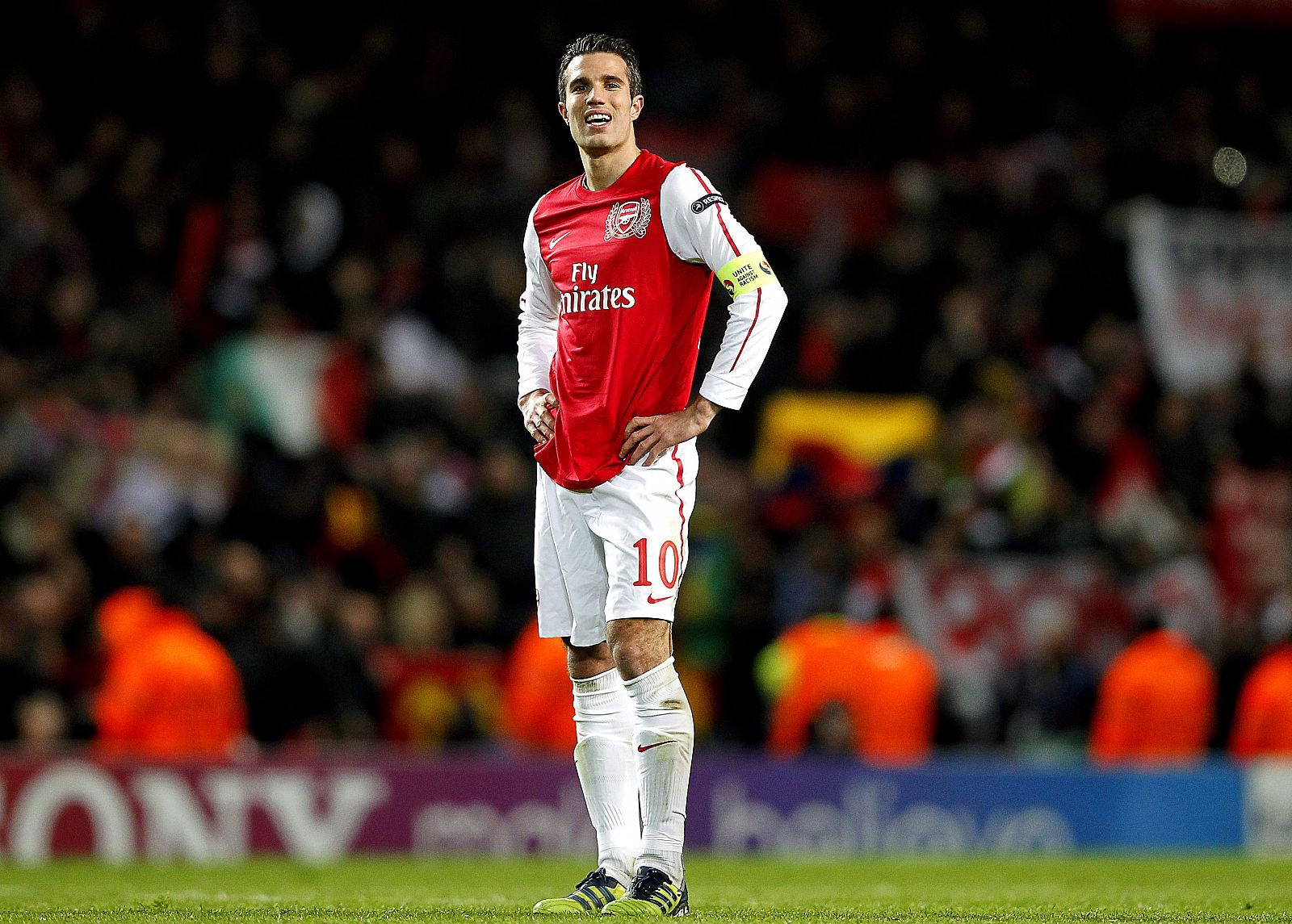 El jugador Robin van Persie, en el encuentro del Arsenal frente al Milan de Champions