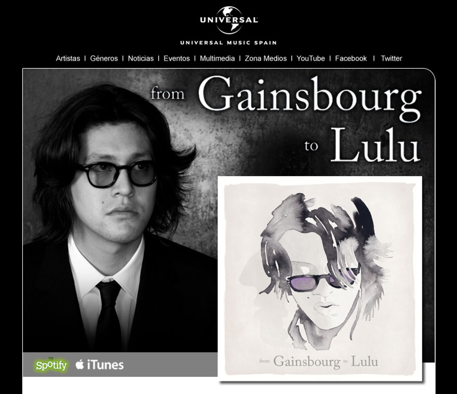 Lulu Gainsbourg junto a su primera obra discográfica: 'from Gainsbourg to Lulu'.