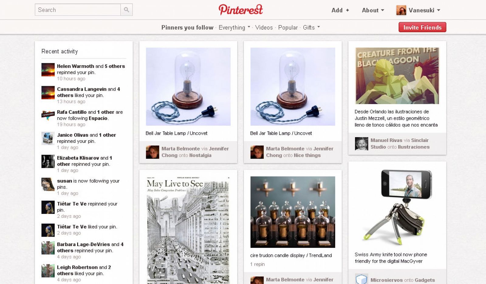 Pinterest, la red social donde se van 'pinchando' imágenes en tablones