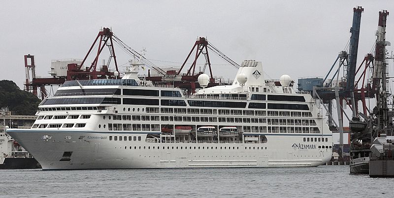 File photo of the Azamara Quest cruise ship arriving at Keelung port in northern Taiwan