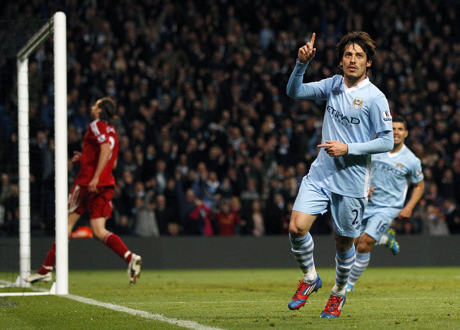 David Silva celebra su gol ante el West Bromwich Albion.