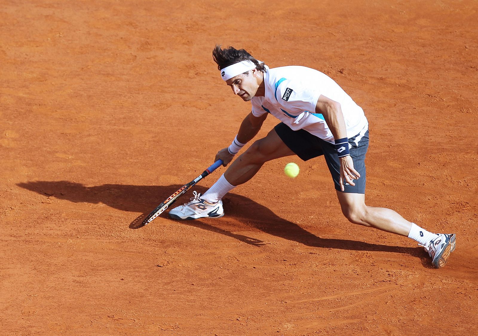 David Ferrer, en un momento del partido ante Bellucci en el Masters 1000 de Montecarlo.