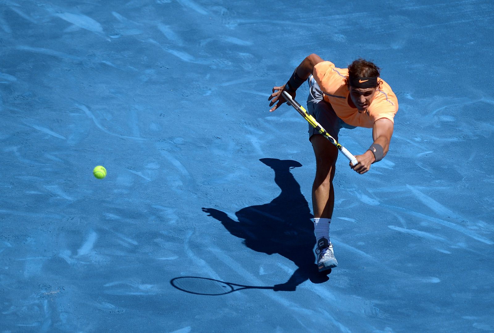 Rafa Nadal, sobre la pista azul del Madrid Open