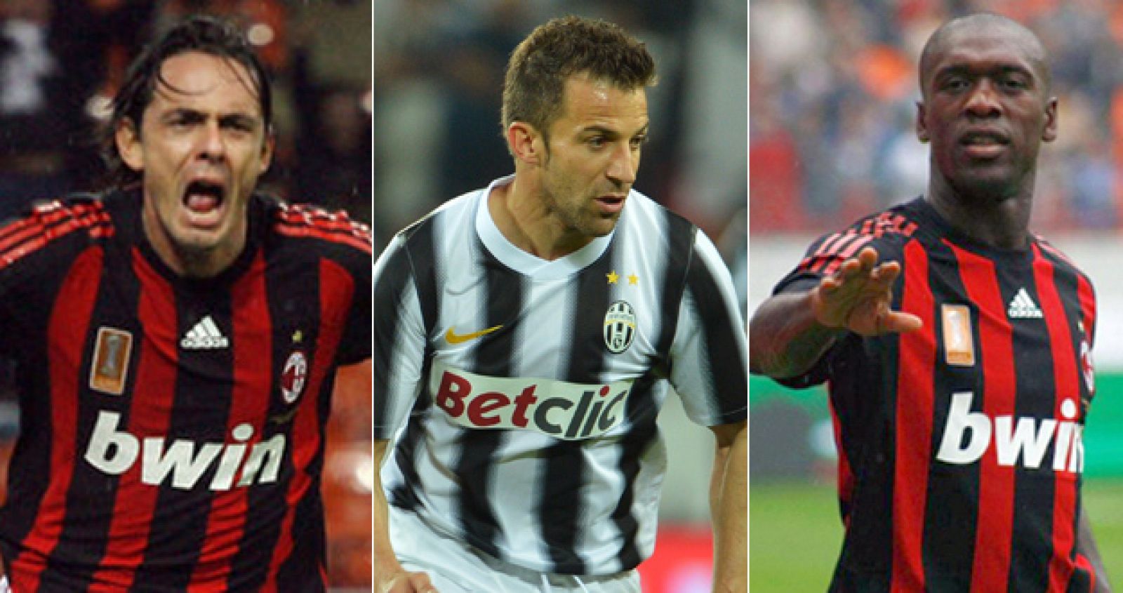 Inzaghi, Del Piero y Seedorf