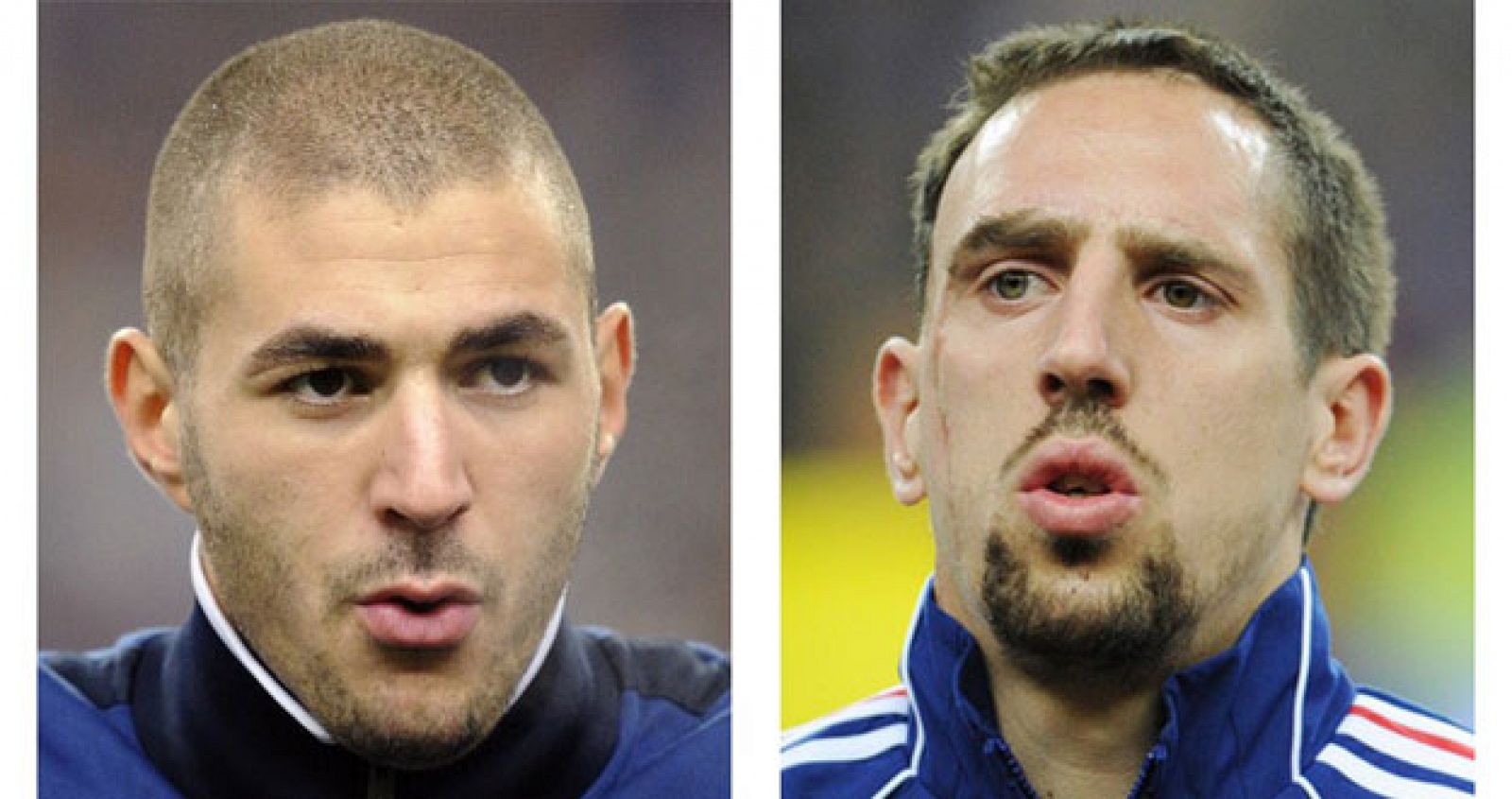 Los jugadores de Francia, Benzema y Ribery.