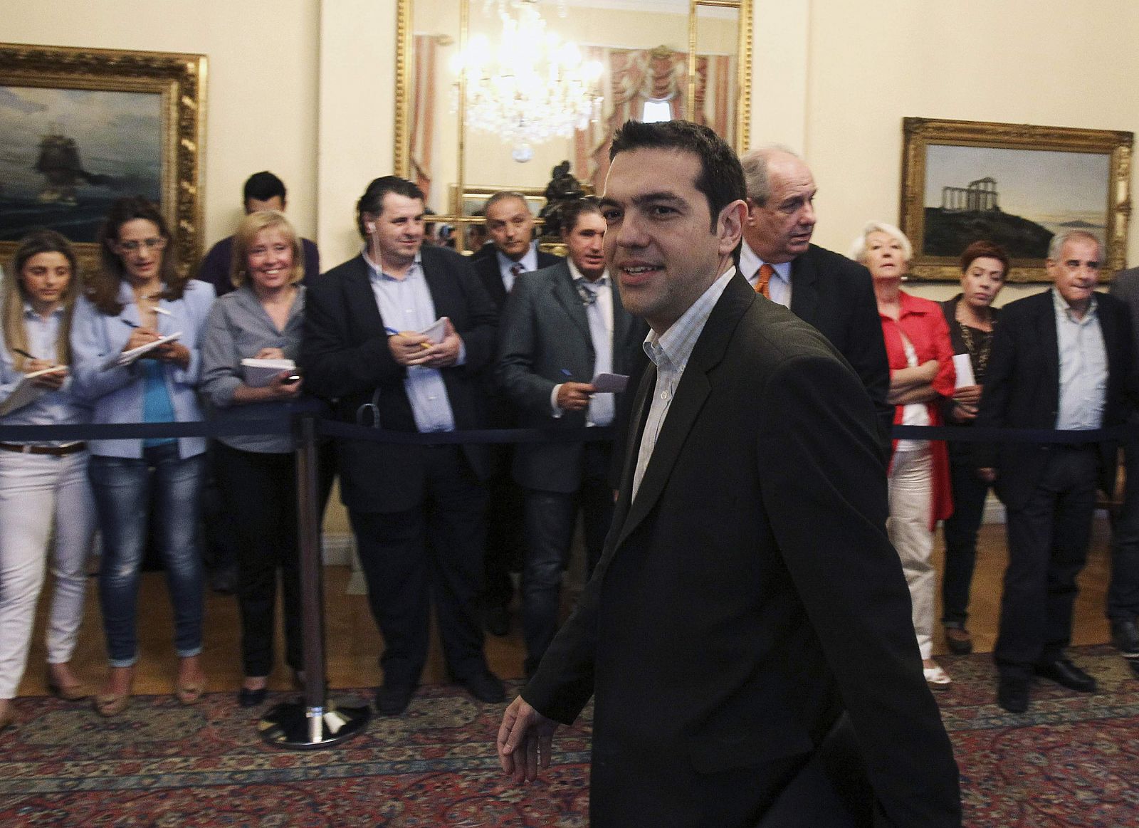 El líder de la Coalición de Izquierda Radical (Syriza) llega al palacio presidencial, el 17 de mayo