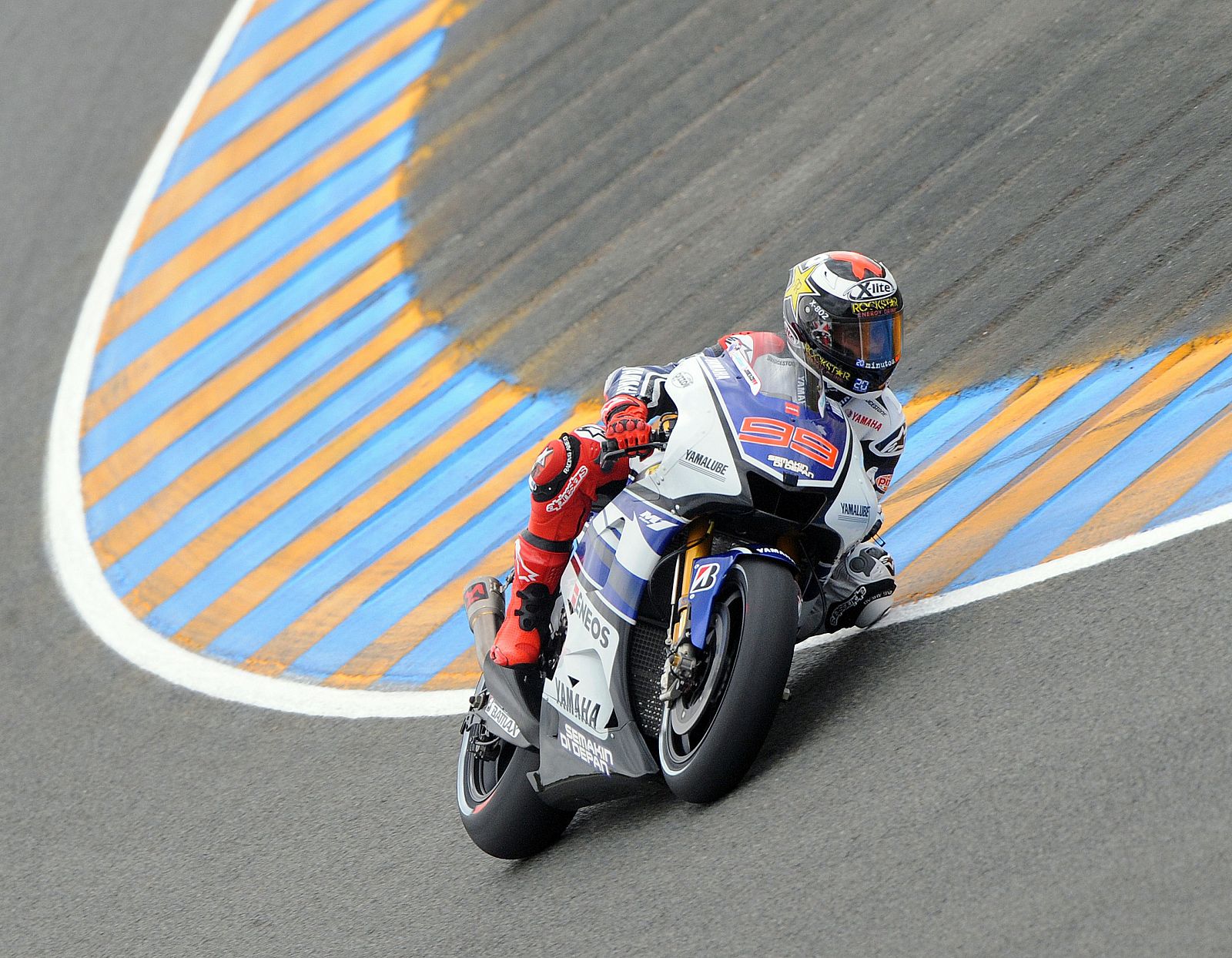 Jorge Lorenzo, en un momento del entrenamiento en Le Mans