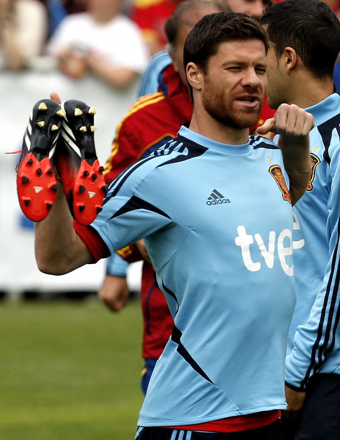 Xabi Alonso en la concentración con la selección española en Austria