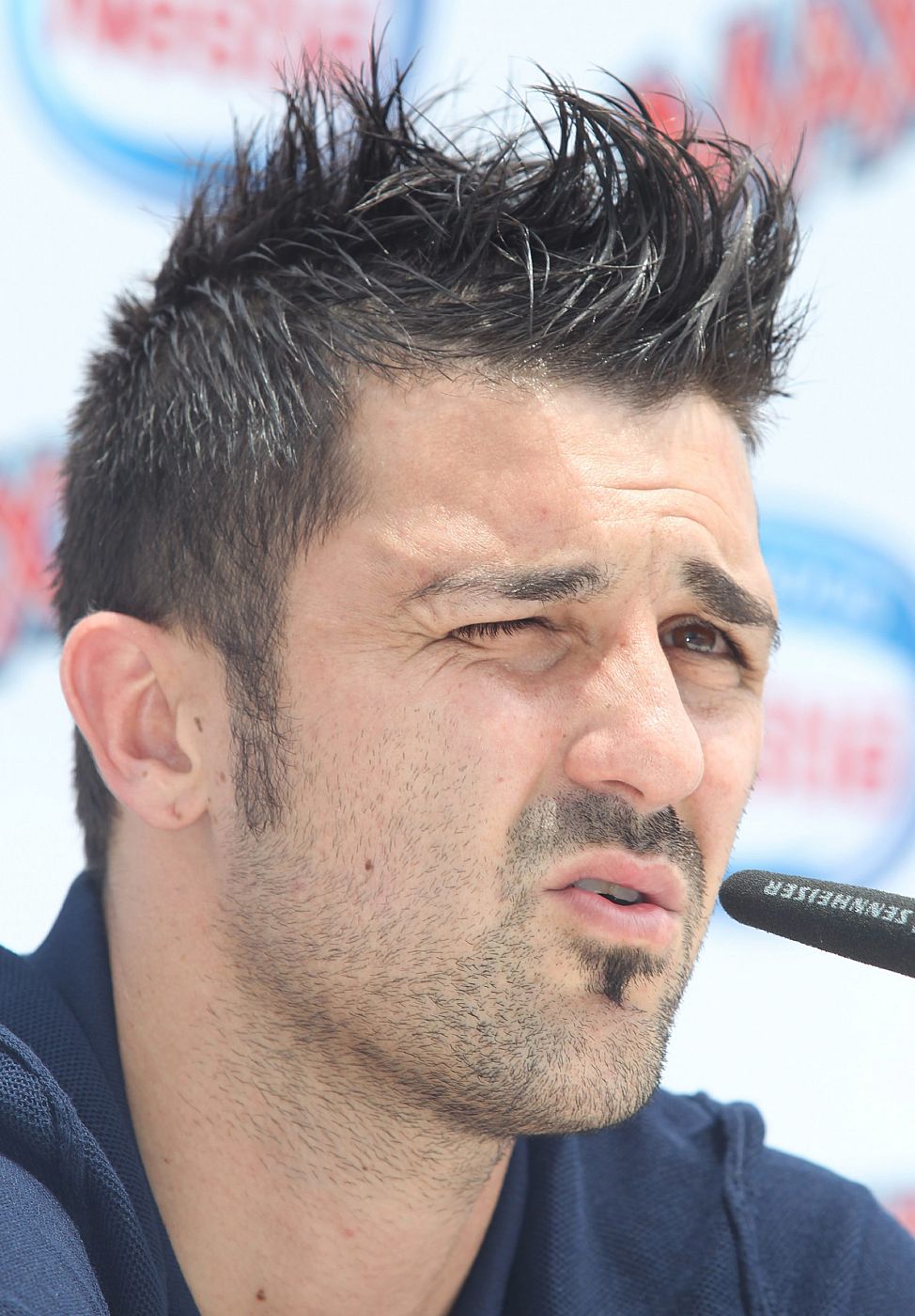 David Villa, delantero del FC Barcelona, en la rueda de prensa este miércoles