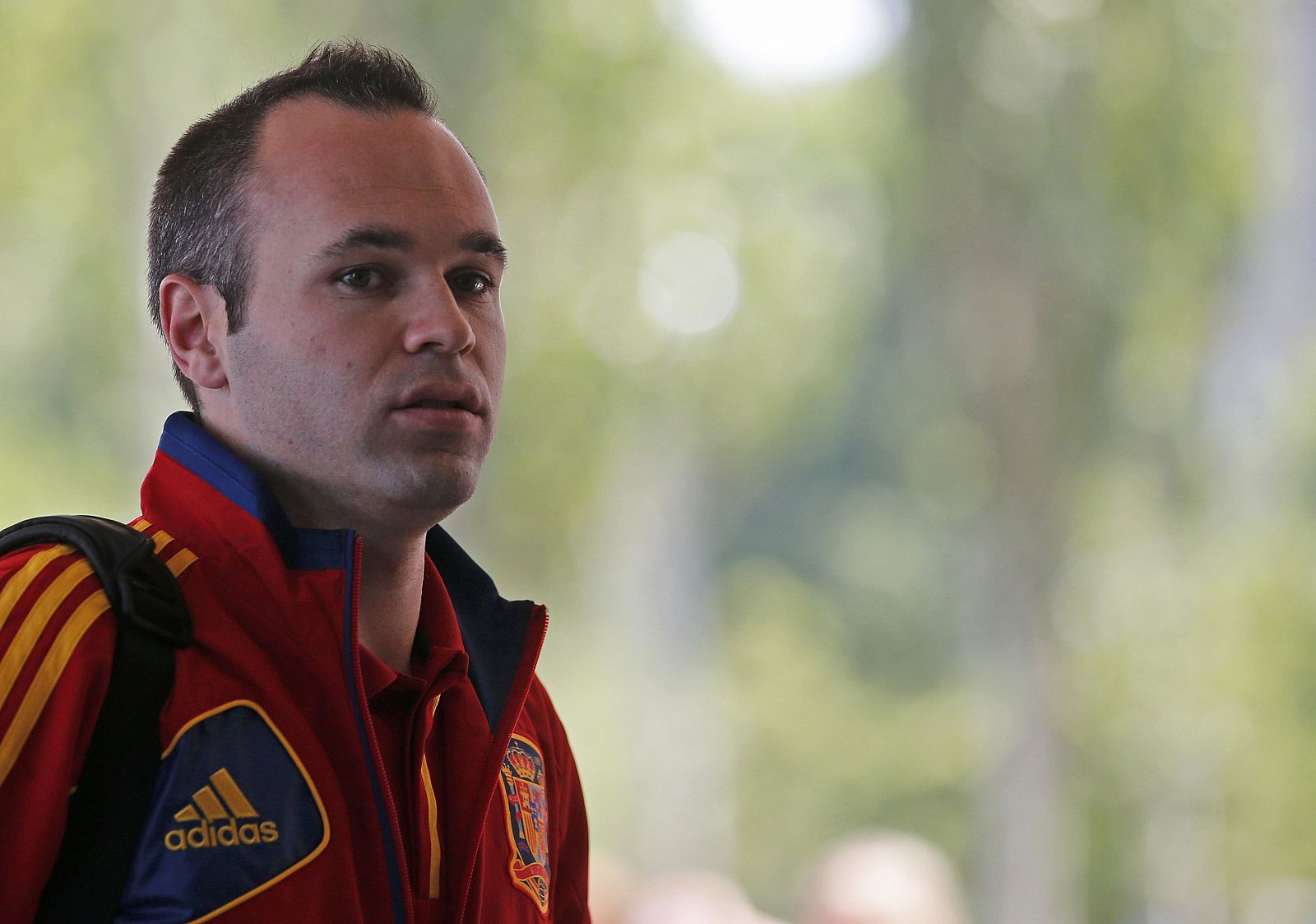 Andres Iniesta, en su llegda a Donetsk.