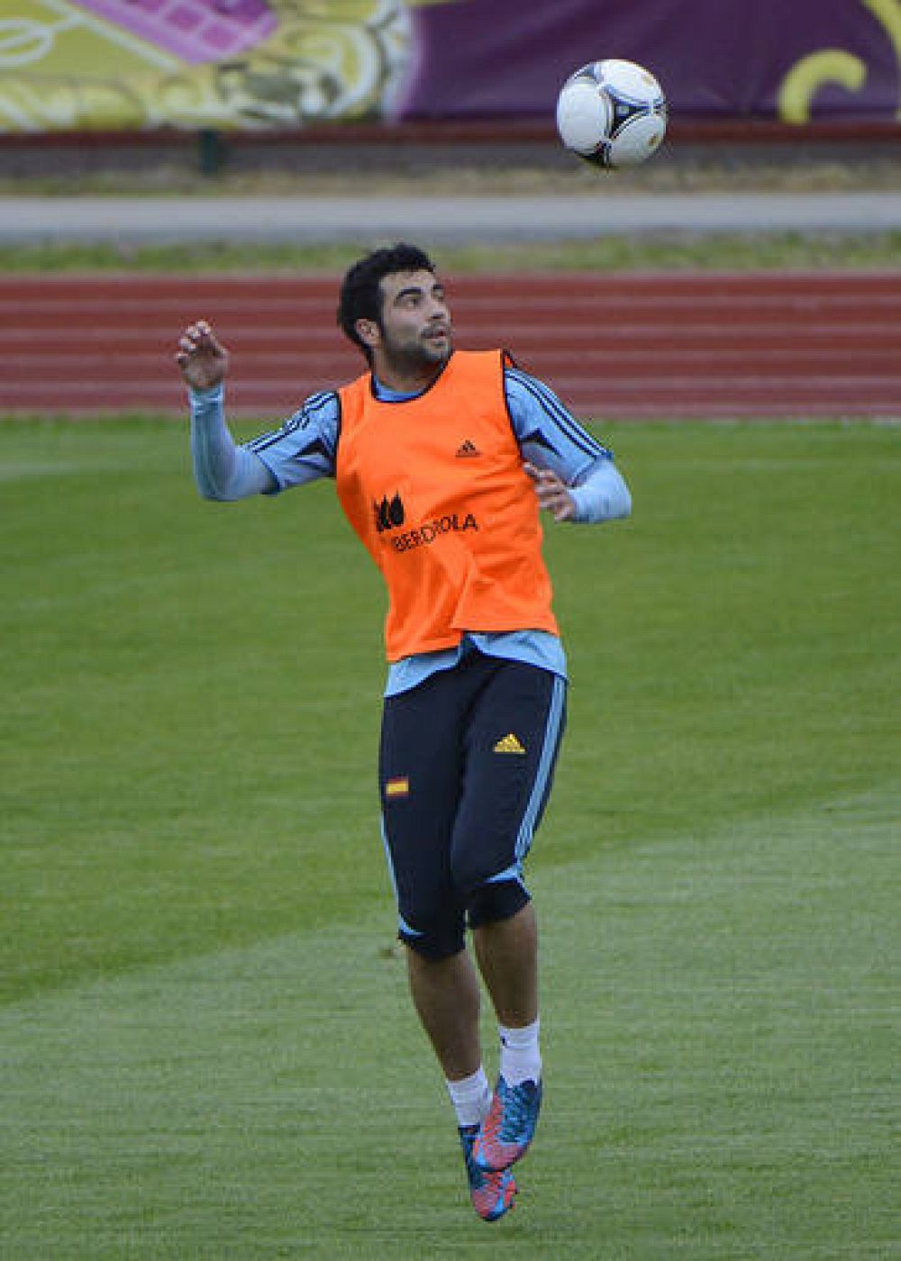 Raúl Albiol, en un entrenamiento de la selección 